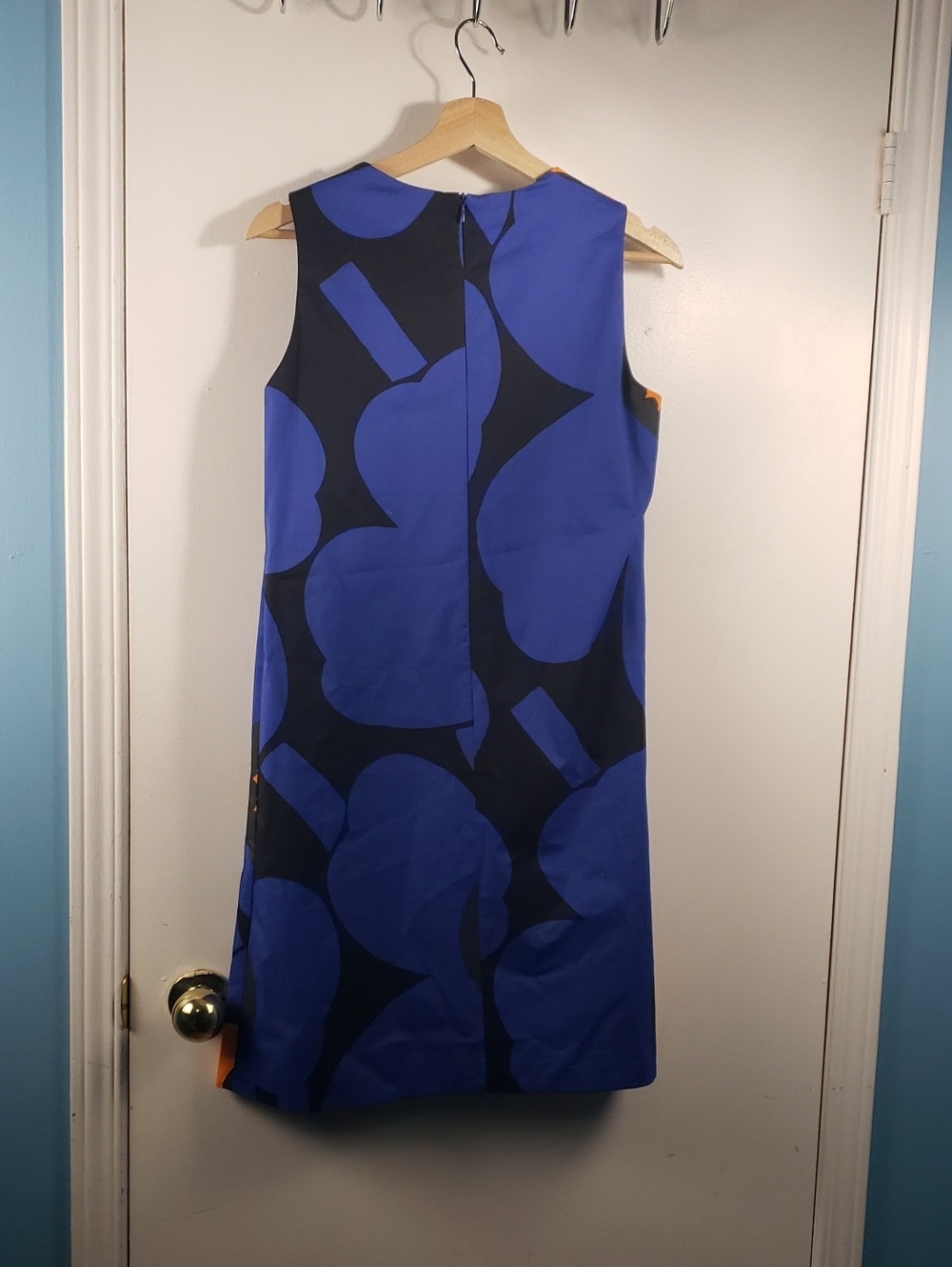 Marimekko Kestit Blue Unikko Cotton Dress Size 34 - Picture 9 of 10